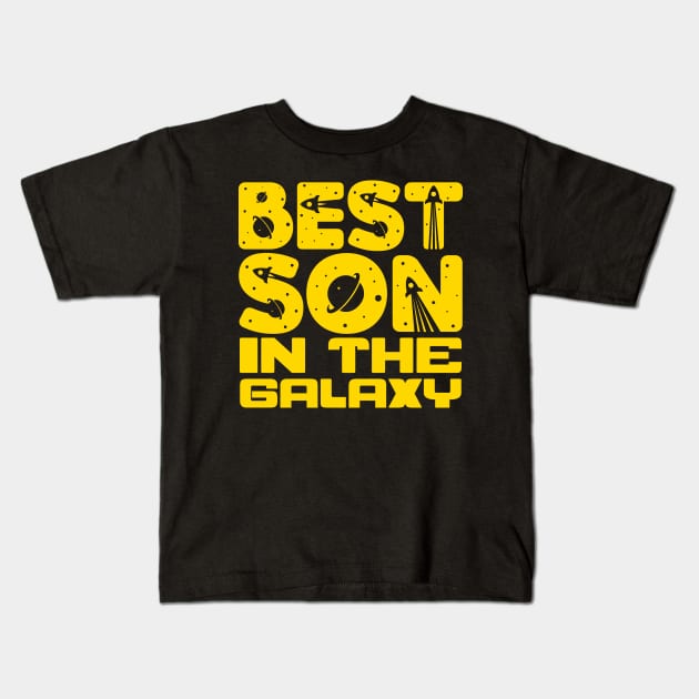 Best Son In The Galaxy Kids T-Shirt by colorsplash